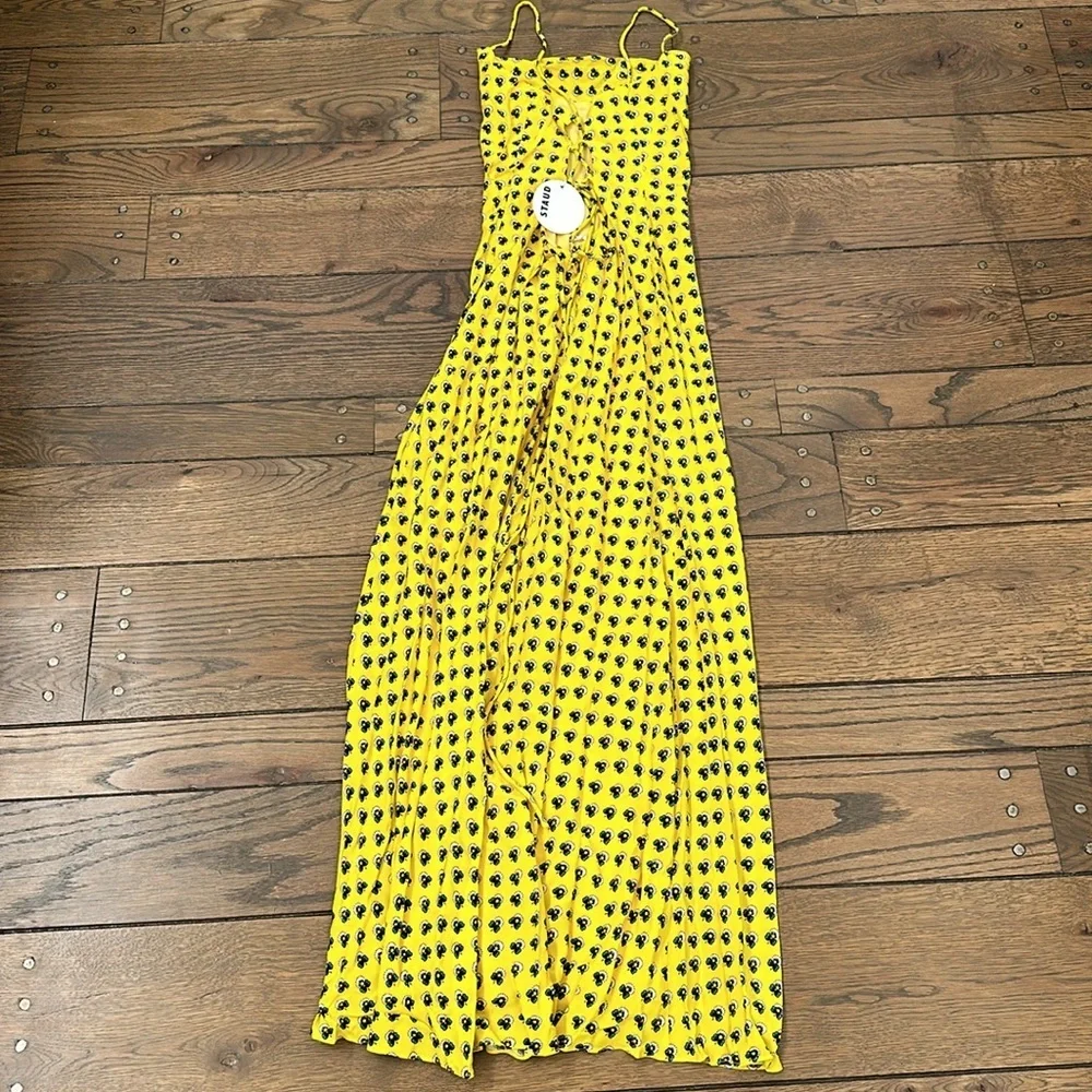 NWT Staud Bellamy Lace Up Back Floral Dress Soleil Calico - Picture 7 of 8